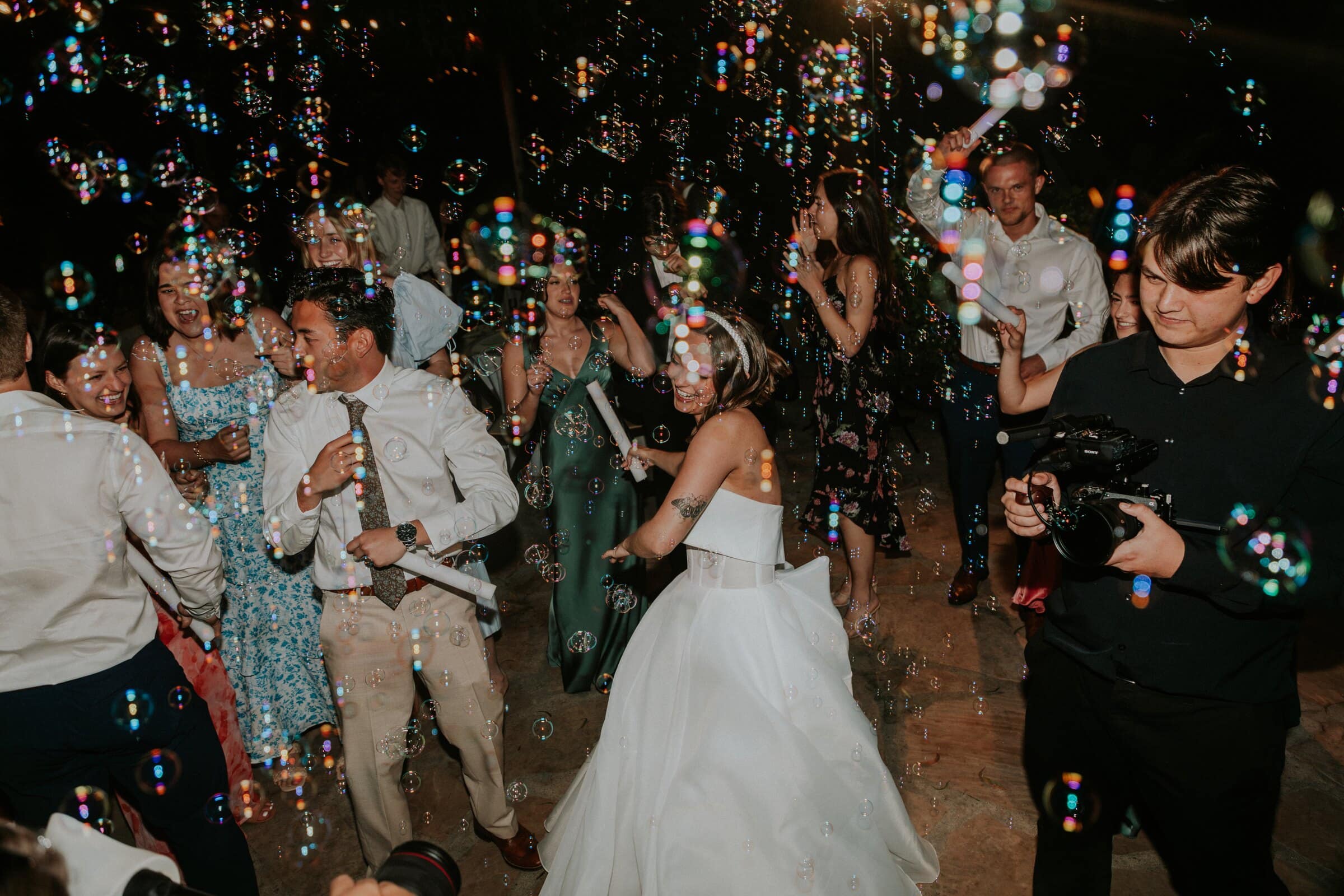 The dance floor full of bubbles